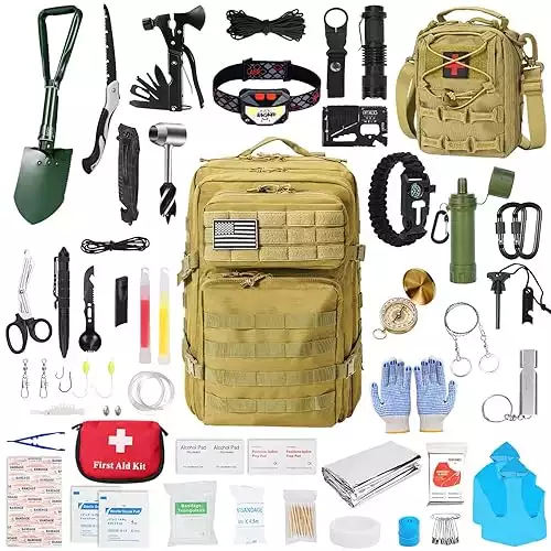 Survival First Aid Kit with 99 Pieces of Professional Survival Gear