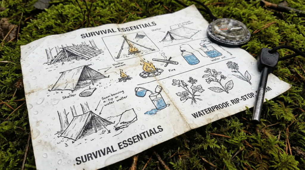 Barter and Backup Currency: Section 8Hand drawn map of survival essentials.
