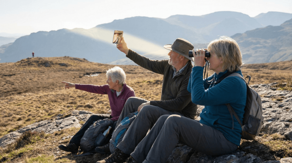 Mobility, Evacuation, and Recon Items: Section 10Seniors using a signal mirror to contact people up to 10 miles away.
