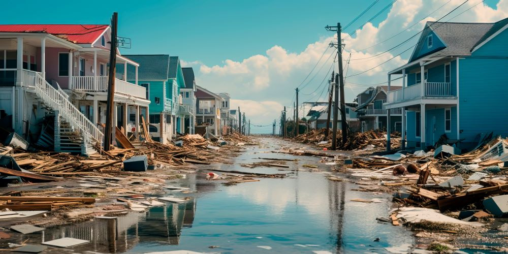Hurricane damage in North Carolina.