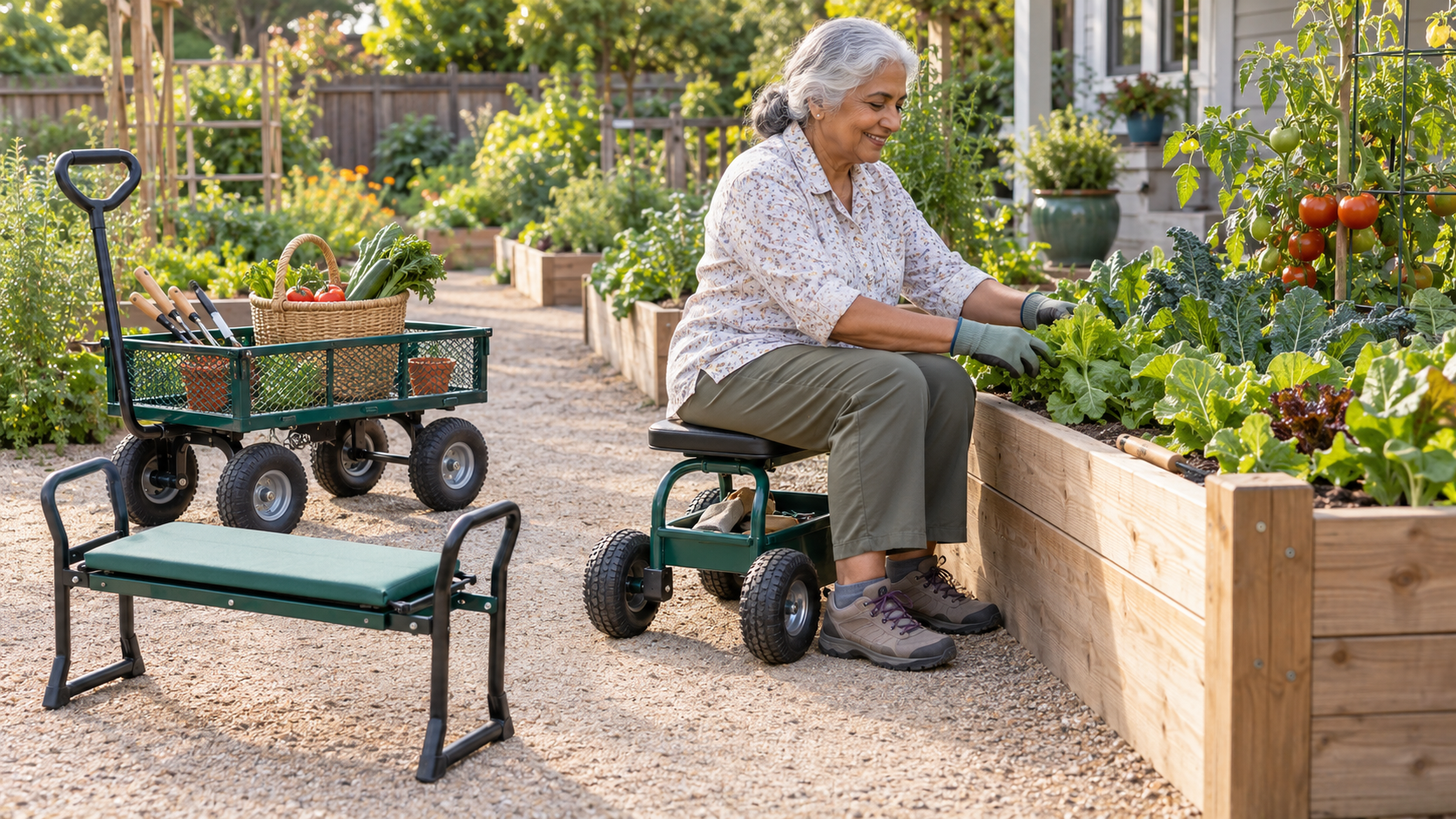 Garden Carts, Kneelers, and Rolling Seats for Seniors